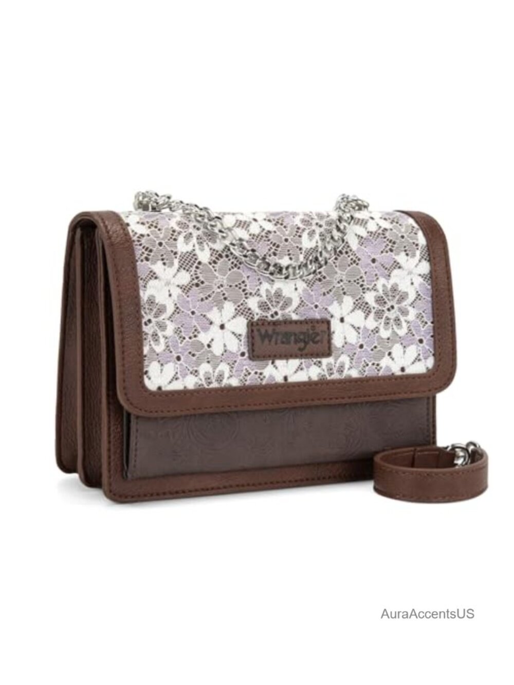 Wrangler Floral Tooled Crossbody Purse Chain Strap Shoulder Bag